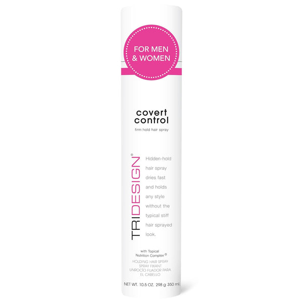 TRI Design Covert Control Hairspray 10.5 Oz | Aerosol Strong Hold Hairspray for Women & Men | Fast-Drying Hair Setting
