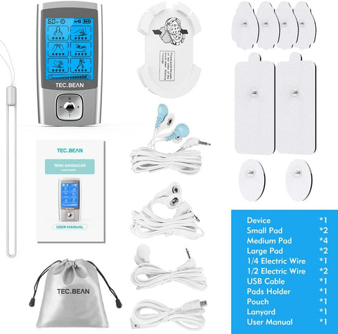 24 Modes Tens Unit Muscle Stimulator, Rechargeable Tens Machine, 8 Electrode Pads, Electric Pulse Massager for Pain