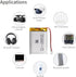 EEMB 3.7V 950mAh Lithium Polymer Battery, Rechargeable with JST 2.0mm Connector for Speaker, Wireless Device