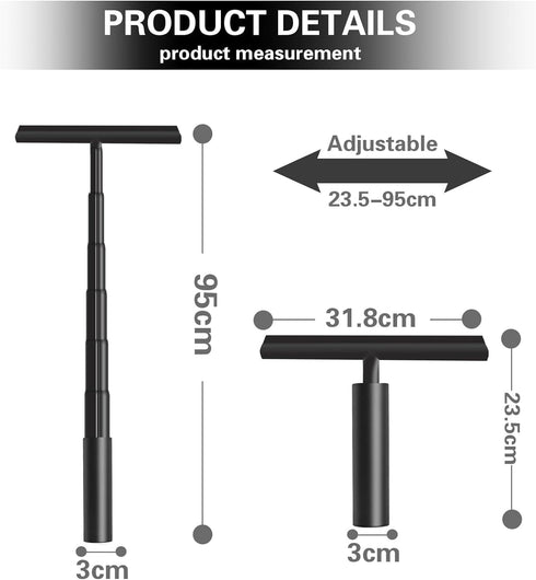 Extendable Shower Squeegee for Glass Doors, Telescopic Rod Shower Wiper Window Cleaner