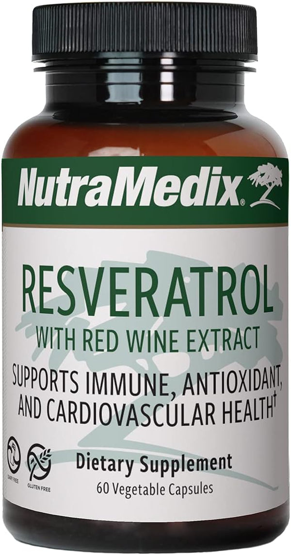 NutraMedix Resveratrol Capsules - Bioavailable Antioxidants Supplement from Red Wine Extract + Grape Skins | 200mg