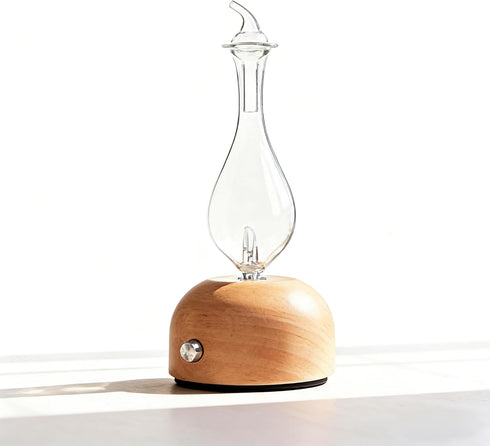 TERBRACO Waterless Essential Oil Diffuser - Electric Wood Glass Ultrasonic Fragrance Aromatherapy Scent Aroma Diffuser