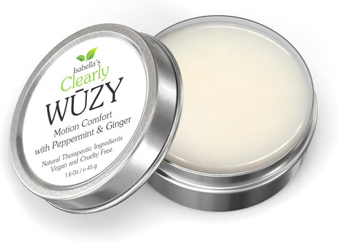 Clearly WUZY Aromatherapy Rub for Morning and Motion Sickness, Natural Remedy with Ginger, Peppermint, Lavender, Made