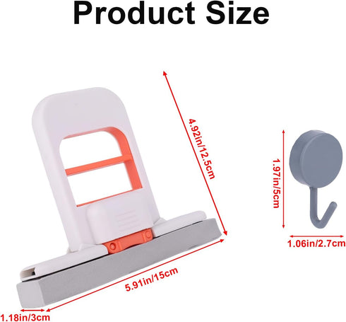 Sinbana Mini Foldable Desktop Mop, Portable Self-Squeeze Sponge Cleaner with Hook & Sponge Head Wet and Dry Cleaning