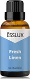 Fresh Linen Fragrance Oil 30 ml - ESSLUX Aromatherapy Essential Clean Scented Oils for Diffuser & Candle Making