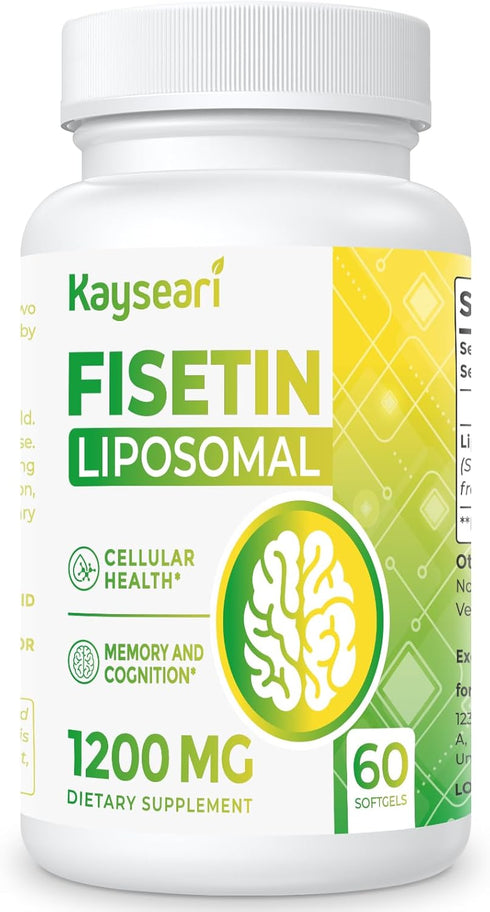 Fisetin 1200mg Liposomal Fisetin Supplements, 60 Capsules - 98% Pure Fisetin Polyphenols for Immunity Health