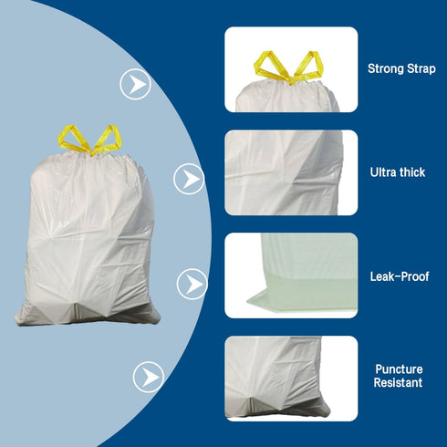 Large Heavy Duty 21 Gallon Drawstring Trash Bags, 30 Count - 1.0 MIL, 28" x 34" - Wholesale Commercial Garbage Bags