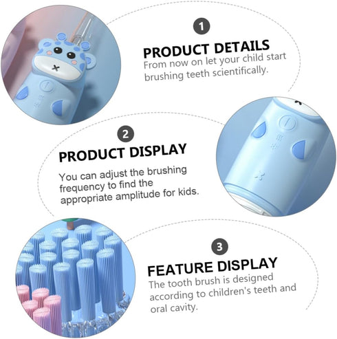 Set 4pcs Toothbrush Boys and Girls Electric Toothbrush Non-Slip Handle Oral Care Brush