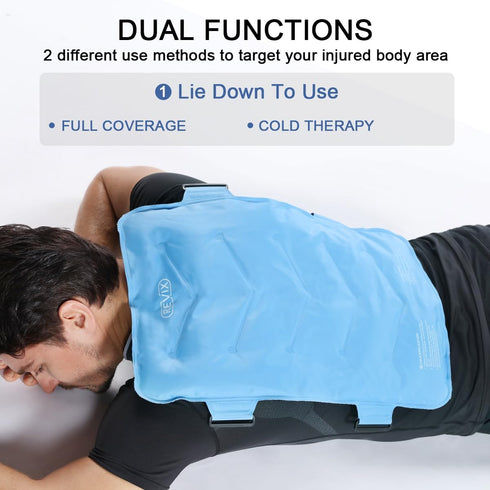 REVIX Full Back Ice Pack for Injuries - Reusable Large Gel Ice Wrap for Back Pain Relief, XXL