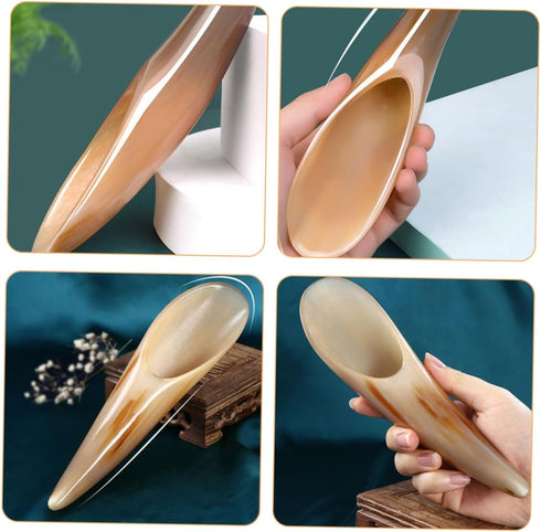 Natural Buffalo Horn Gua Sha Scraper Tool for Scalp Massage Smooth Tissue Massager for Myofascial Release for Neck
