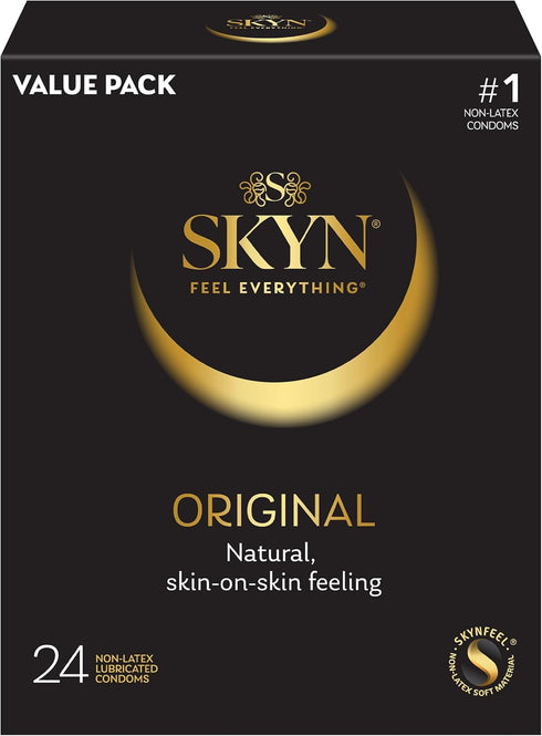SKYN 22 Count 24 Count Extra Studded Ultra Thin Natural Feel Condoms with Original Premium Polyisoprene Lubricated