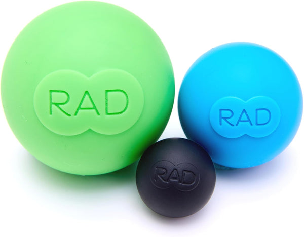 RAD Rounds Extra Soft Yoga Deep Tissue Massage Ball Set, Myofascial Release Balls for Feet, Back, Neck, Jaw & Forearms
