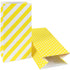Striped and Polka Dot Paper Bags, Yellow Paper Lunch Bags for Wedding, Baby Shower, Birthday Party (50 PCS, 3.5 × 2.3 ×