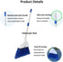 Small Broom - Indoor or Outdoor Portable Broom with Adjustable Handle for Housekeeping and Pet Nest (White&Blue)