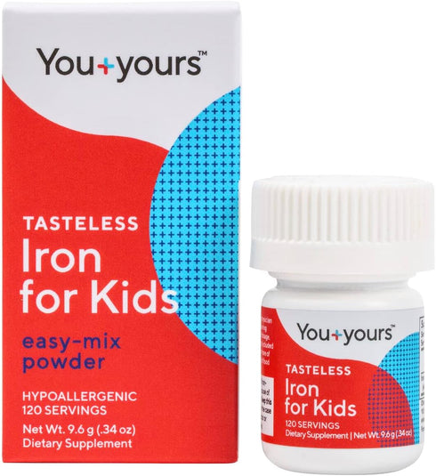 Tasteless Iron for Kids & Toddlers - 4-Month Supply, No Sweeteners or Preservatives, Pure Flavorless Supplement