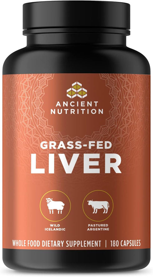 Organ Supplements by Ancient Nutrition, Grass-Fed Wild Organ Complex Capsules, 180 Ct for Healthy Blood and Gut