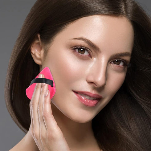 Pimoys 12 Pieces Powder Puff Soft Face Makeup Sponge, Velour Triangle for Loose Powder Cosmetic Foundation