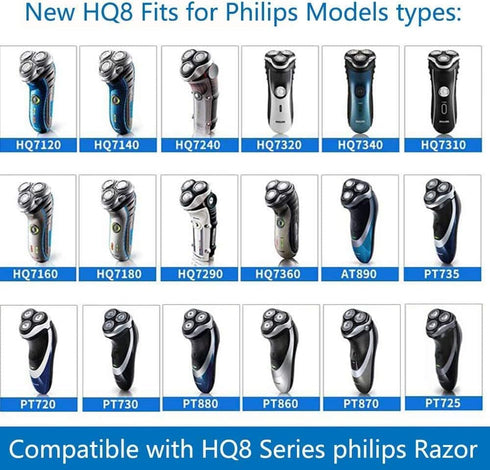 HQ8 Replacement Heads for Philips Norelco Shavers,HQ8 Heads Compatible with Philips Norelco Shavers HQ8505 AT815 AT810, 3-Pack