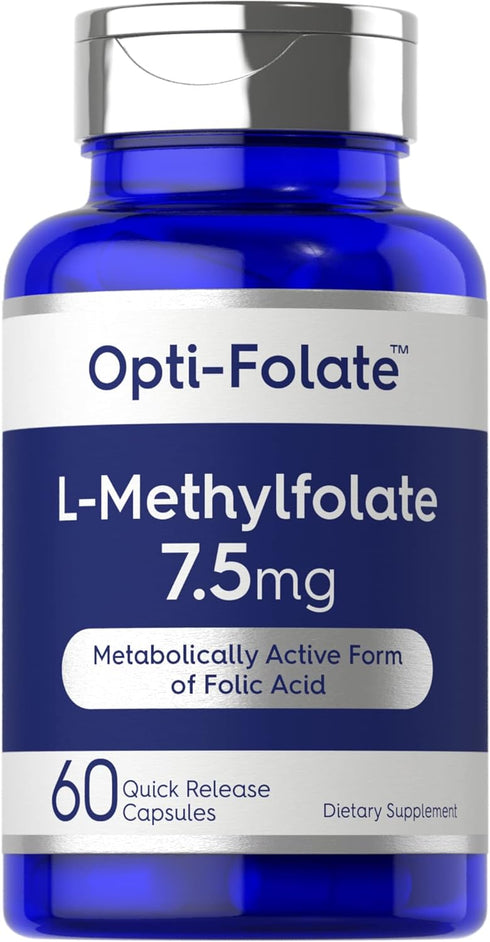 Carlyle L Methylfolate 7.5 mg - 60 Non-GMO Gluten Free Capsules, Optimized Methyl Folate, 5-MTHF by Opti-Folate