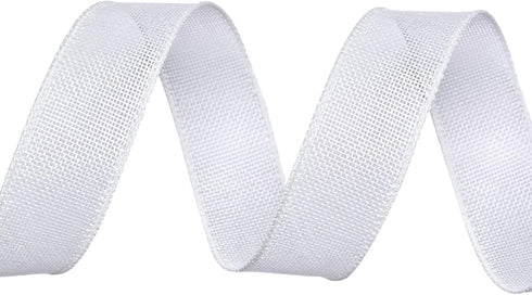 Burlap White Wired Ribbon, 1 1/2 inch 10 Yard, Jute Ribbon for Decoration Bows Craft Gift Wrapping Wreath Sewing by Ribest