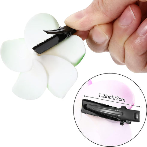 WILLBOND 36 Pieces Plumeria Flower Hair Clips, Hawaiian Foam Flower for Bridal Wedding Luau Hair Decorations