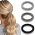 Pearl Hair Ties Rhinestone Ponytail Holder Bead Set, Elastic Hair Bands for Women and Girls (Pack of 3)