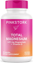 Pink Stork Magnesium Supplement for Women, 60 Capsules - Vitamin D, Mood, Natural Calm & Energy Levels, Pregnancy