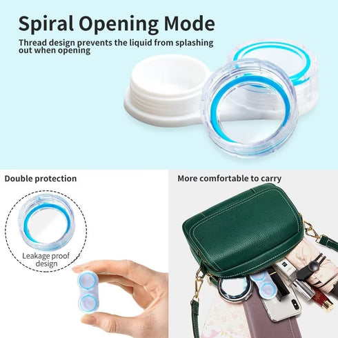 6 Pack Clear Contact Lens Case - Portable Cases with Tweezers, Solution Bottle, Contacts Soak Storage Kit