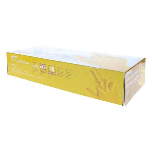 PIP Grippaz Jan San 12" Disposable Gloves 48-Pack, 6 Mil, Fish Scale Grip, Yellow, Large (67-306/L)