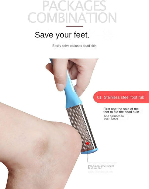 konas-usaa SetMetal Professional Callus Remover & Foot File Surface Scraper for Dead Skin, Cracked Heels, and Hard