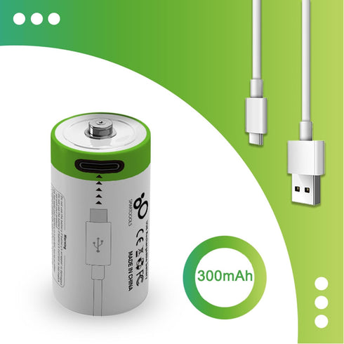 4 Pack CR2 Rechargeable 3.7V Lithium Batteries, 300mAh, USB Type C Fast Charge