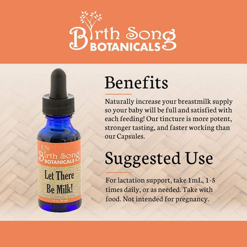 Let There Be Milk! Herbal Breastfeeding Tincture, Goat’s Rue, Fenugreek, Blessed Thistle, 1 oz