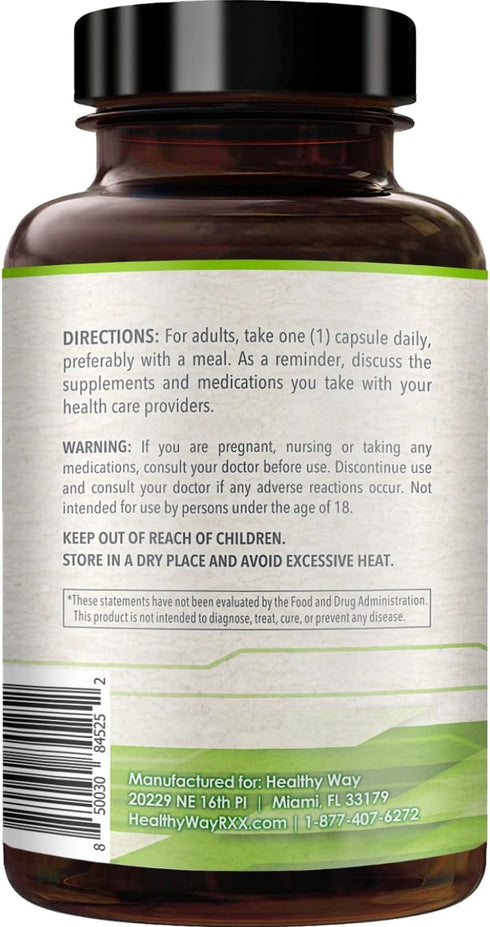 Healthy Way 500mg SAM-e Supplement - High Strength S-Adenosyl-L-Methionine Capsules for Joint, Brain, Liver, Mood
