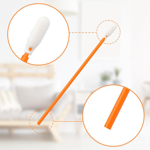Wellgler's Foam Cleaning Swabs, Multi-Purpose Cleanroom Foam Tip Cleaning Swab Kit (Orange, 100 Count)