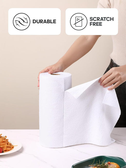 Microfiber Cloths in a Roll, Reusable Washable Tear Away Cleaning Rag Towels, for Auto, House, Garage or Kitchen, 12" x 12", 40 Pack (White) by Fantasticlean