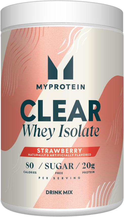 Myprotein Clear Whey Isolate Protein Powder - 1.1 Lb (20 Servings) Strawberry, 20g Protein per Serving