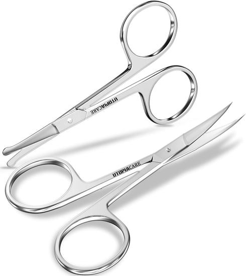Utopia Care Eyebrow Scissors - Professional Stainless Steel Small Shears for Grooming Mustache, Beard, Eyelashes