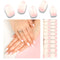 Semi Cured Gel Nail Strips - 20pcs Gel Nail Polish Stickers, Pink Full Wrap Gel Nail Art Stickers with Nail File &