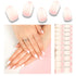 Semi Cured Gel Nail Strips - 20pcs Gel Nail Polish Stickers, Pink Full Wrap Gel Nail Art Stickers with Nail File &