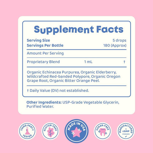 JoySpring Immune Support Supplement - Liquid Immune Support for Kids with Elderberry, Vitamin C, D3, & Zinc