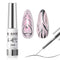 RARJSM Metallic Silver Gel Liner Nail Art, 3D Mirror Chrome Effect Gel Polish 8ml with Thin Brush for Home Salon DIY