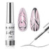 RARJSM Metallic Silver Gel Liner Nail Art, 3D Mirror Chrome Effect Gel Polish 8ml with Thin Brush for Home Salon DIY