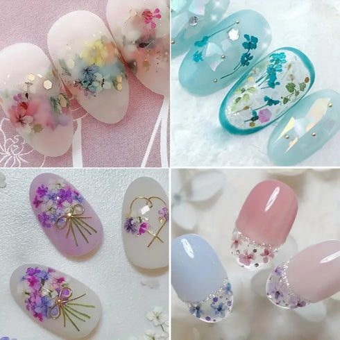 3D Dried Flower Nail Art Stickers, Mixed Dried Flowers for Resin DIY Crafts and Manicure Decorations (Style3)