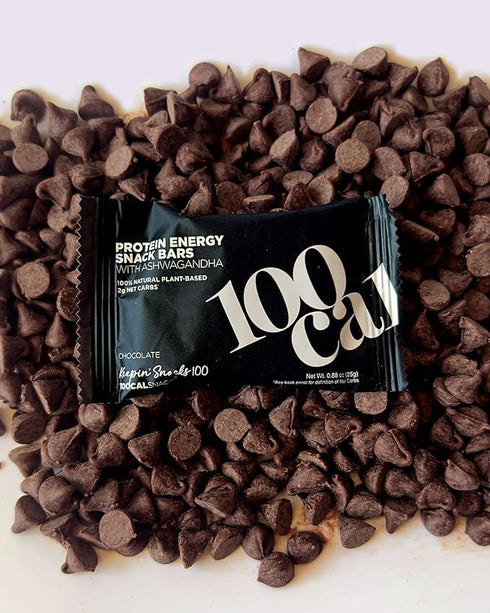 100 CAL SNACKS Protein Bars Chocolate Brownie, Healthy Snacks, Vegan, Low Net Carbs & High Fiber