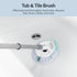 Casabella Tub & Tile Brush - Extendable Bathroom Cleaning Brush with Non-Slip Grip, All-Around Dual Bristles