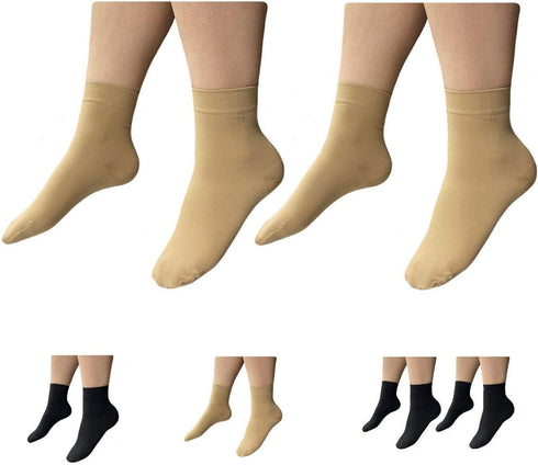 HealthyNees Closed Toe Ankle 20-30 mmHg Compression Wide Foot Leg Sock Sleeves (2
