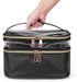 Travel Makeup Bag Makeup Organizer Cosmetic Bag for Women, Portable Waterproof Foldable Black
