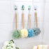 Loofah Back Scrubber for Shower, Wooden Handle Bath Sponge, Soft Nylon Mesh Back Cleaner, Body Brush for Women