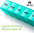 BUG HULL Weekly Pill Organizer - Large 2 Packs, Extra Large Travel Pill Organizers, 7 Day Pill Box (Blue+Green)