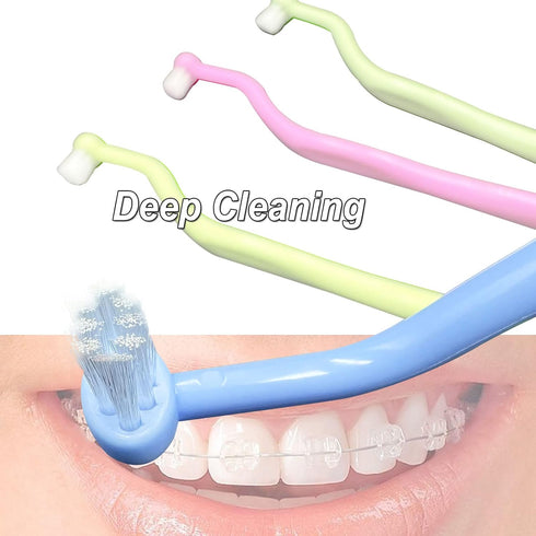 HRASY 4 (4 Orthodontic Toothbrush Small Tuft Toothbrush Tiny Compact Interspace Brush for Dental Implants, Braces
